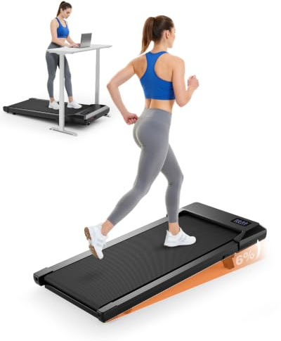 Superun Raceable Tapis de Course Inclinable 2.5HP Tapis de Marche avec Rampes, 1-6km/h, 1-12km/h APP Contrôle Max 136KG Walking Pad Portables avec Parcours d'entraînement et Courses Multi-Coureurs