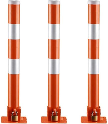 Parking Pile Lot de 2 barrières de stationnement pliantes en métal lourd(3pack)