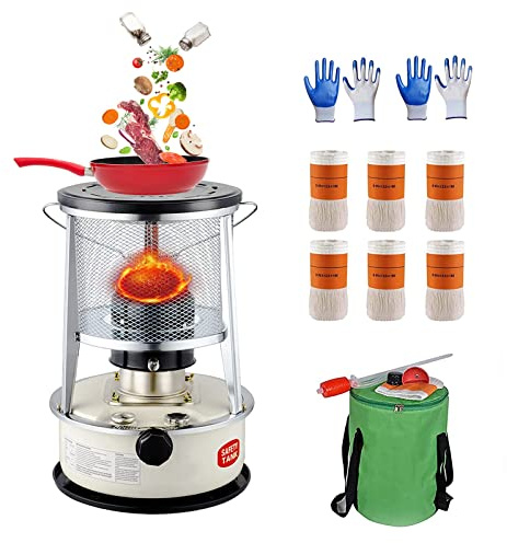Portable Kerosene Heater Stove Non Electric Camping Stove Burner Indoor Kerosene Convectheater with 6 Wick/4.6L-6 Dochte-2 Handschuhe ()