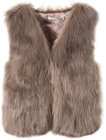 Peiaclkde Gilet in pelliccia sintetica per donne, invernale, termico, morbido, scaldacorpo, tinta unita, caldo, leggero, con scollo a V, gilet, eleganti, in pelliccia, scaldamani, senza maniche