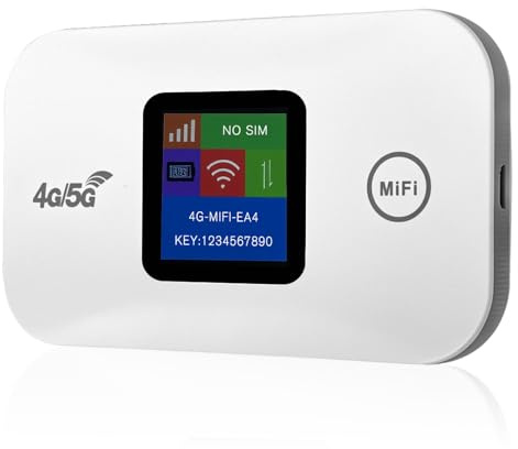 4G Mobiler WLAN Router, 2.4G Mobiler Hotspot mit 150 Mbit/s Tragbares WLAN für Unterwegs Ohne Vertrag Kabelloser Mobiler WiFi Hotspot mit SIM Steckplatz Mobiler WiFi Hotspot Unterstützt 10 Geräte