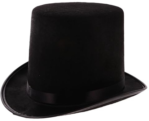 VMDVBNA cylinderhatt svart cylinderhatt av polyesterfilt och satin, trollkarlhatt, festdräkt tillbehör karneval