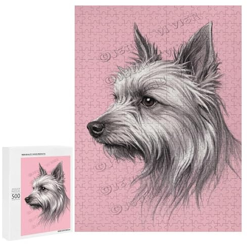 500 Piece Jigsaw Puzzle Yorkshire Terrier Dog Portrait – Gift for Yorkie Lovers and Pet Owners, Beautiful Yorkshire Terrier Art, Perfect Dog Puzzle, Finished Size 21 x 15 Inches