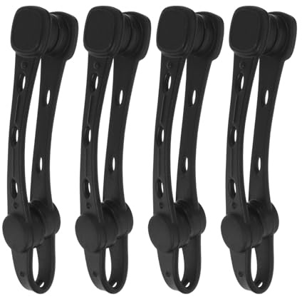 Abaodam Lot de 4 Pinces Magnétiques en Silicone Noir pour Friteuse à Air Chaud, Maintien Sécurisé de Papier Sulfurisé, Accessoires Résistants à Haute Température, Compatibles