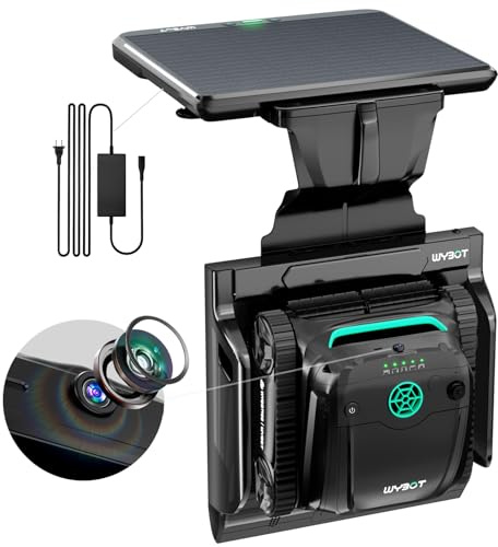 WYBOT S2 Solar Vision Roboter-Poolreiniger, solarbetriebene Ladestation, automatisches Andocken und Aufladen, KI-Kamera und Schmutzsuche, Doppelfilter, verbesserte zeitgesteuerte Reinigung (Schwarz)