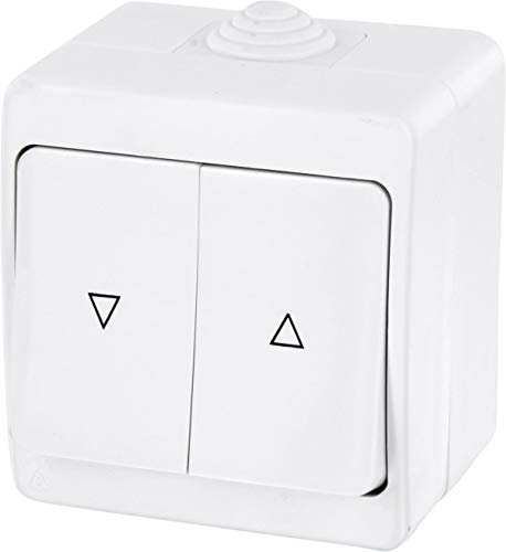 Pulsante per tapparelle IP54, All-in-One, serie G1, bianco puro