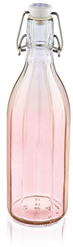 Leifheit Flasche Facette 3er Set 0, 5 L Tender Rose, Einmachflasche mit Bügelverschluss ideal für Selbstgemachtes, Öle und Essig, Likörflasche dekorative Glasflasche, Bügelflasche, glass bottle, rosa