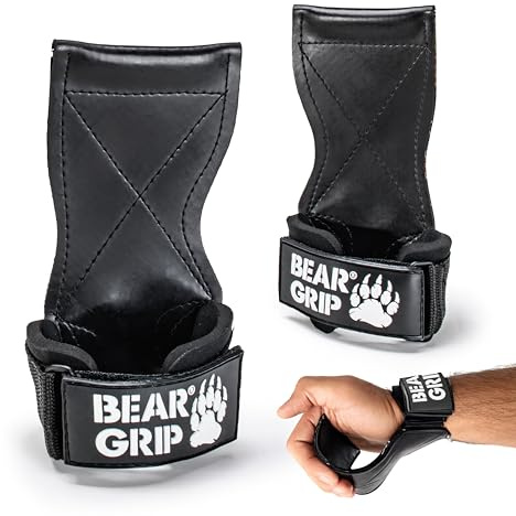 BEAR GRIP Multi-Grip-Riemen/Haken, hochwertige strapazierfähige Gewichthebergurte/Handschuhe.