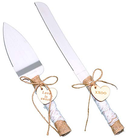 Rustic Love Sign Wedding Cake Knife and Server Set,Pizza Pie Cake Knife Serveing,Rustic Wedding Cake Knife Set for Partys Weddings Birthdays Anniversaries (love and XO)