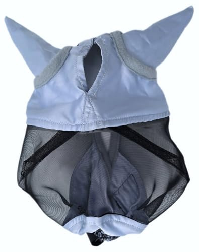 Tysons Breeches Lissy Fliegenhaube + Nase ohne Ohr Fliegenmaske Gummidichtung + Nasenteil Minipony Minishetty Mini Shetty Fliegenschutz (Shetty, Grau Schwarz)