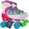 Best Sporting Rollschuhe Kinder Mädchen I Rollschuhe größenverstellbar 32-35 I robuste Inliner für Kinder mit Bremse I pink - weiß - blau I Rollerskates Schuhe Kinder I Inliner mit 4 Rollen