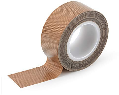Ehdis Nastro in teflon 5m, nastro per alte temperature, nastro in PTFE, Nastro Teflon Adesivo per Sigillatrici a Impulsi Manuali Sottovuoto, 25mm