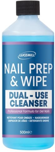 Lucemill Nettoyant Préparateur Ongles | 500ml | Solution pour Gel et Vernis | Usage Professionnel | Flacon Économique