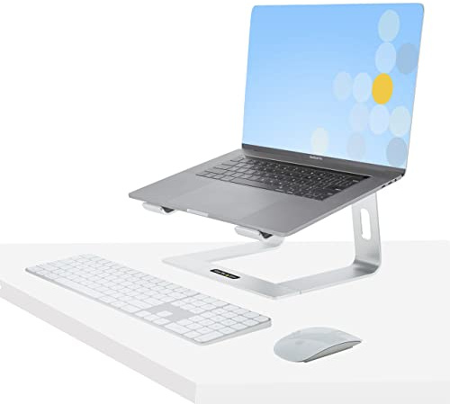 StarTech.com Support Ordinateur Portable (5kg) - Socle Ordinateur Portable en Aluminium, Argenté - Réhausseur PC pour MacBook Air/Pro, Dell XPS, Lenovo - Élévateur Ergonomique (Laptop-Stand-Silver)