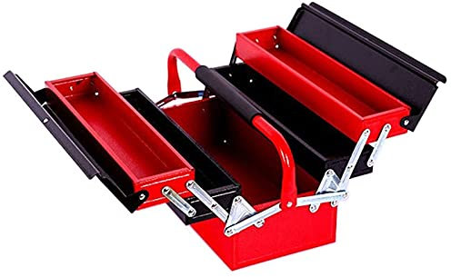 Werkzeugorganisator 3-Layer Iron Tool Box Haushaltswartung Elektriker Langlebige Organisatoren und Speicherkörperfalt-Hardware-Toolbox Werkzeugspeicher (Color : A)