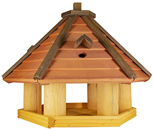 Vogelhaus zum Aufhängen - Vogelfutterhaus ohne Ständer - Futterhaus für Vögel - Vogelhäuser aus Holz - robuster Vogelhäuschen für Garten und Balkon - 48x50x45,5 cm
