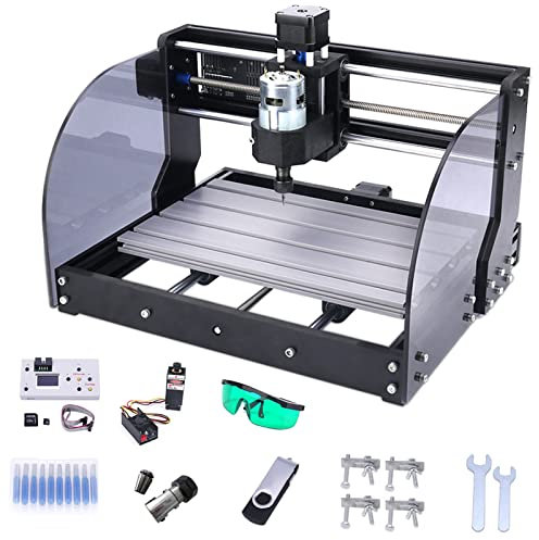 CNC 3018 PRO MAX Machine De Gravure, Mini DIY Routeur Fraiseuse Commande GRBL Graveuse Laser 3 Axes Pour Plastique, Bois, Acrylique, PVC, XYZ Zone De Travail 300x180x40mm,5.5W
