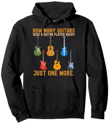 Quante chitarre magliette per uomo musicista chitarrista Felpa con Cappuccio