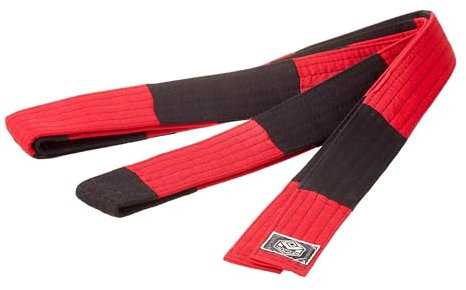 Ju-Sports Großmeistergürtel Master 7.Dan Rot/schwarz, Baumwolle I Kampfsport Gürtel Für Budo-Sportarten Judo UVM I Martial Arts Gürtel ca. 4,5cm breit I 280 cm