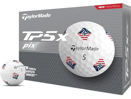 TaylorMade Golf 2024 TP5X PIX3.0 USA Golfbälle,12 Stück