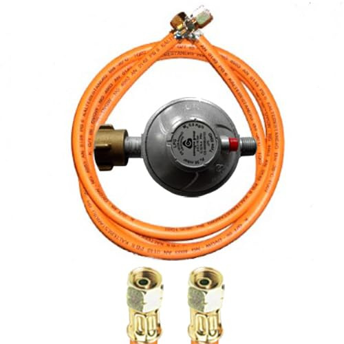 30mbar Fahrzeug-Druckregler + Gasschlauch WINTERFEST 2 X 1/4' links Überwurfsmutter (30mbar + 80 cm Gasschlauch)