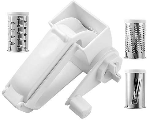 MAGICLULU Grattugia Bianco per Formaggio Manuale Sicura e Facile da Usare Manovella in Acciaio Inox e Pp Set Compatto Multifunzione per Ristoranti e Famiglie