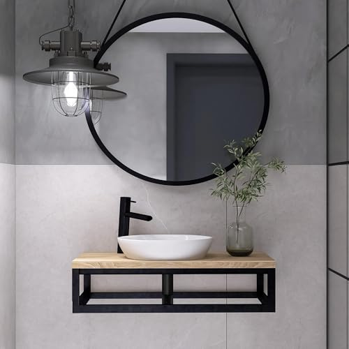 Mobile Bagno in Legno di Frassino 60x45x22cm - Base per Lavabo - Stile Loft