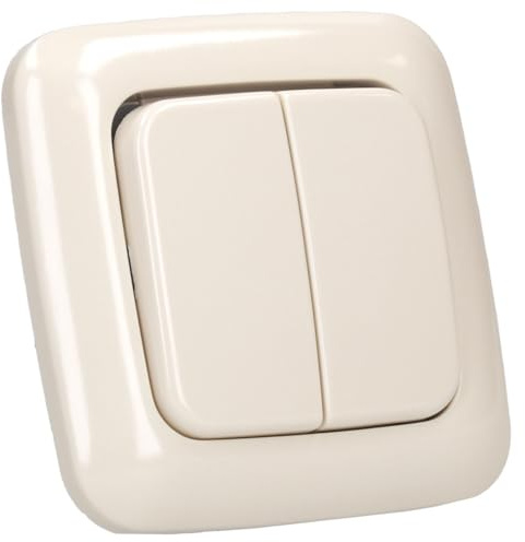 Busch-Jaeger Busch-Duro 2000 SI Serienschalter-Set mit 1-fach Rahmen | 1× 2000/5 US Serienschalter + 1× 2505-212 Wippe + 1× 2511-212 Abdeckrahmen