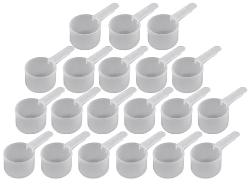 32 mL Plastic Measuring Packaging Scoop (= 32 cc/ = 6.5 teaspoon/ =2.2 Tablespoon /= 1.08 fl oz), Short Handle - to Measure and Dispense Spices, Granules, Powders, for Seeds Packing USA made (20)