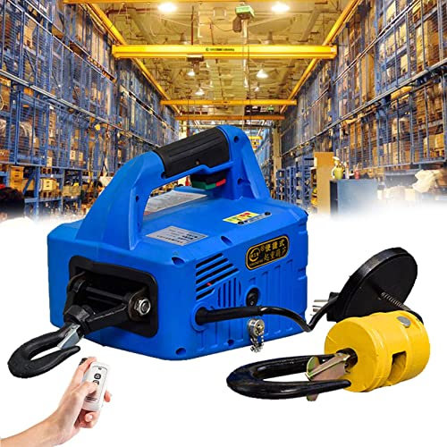 Paranco Elettrico Portatile, Piccola Gru Per Uso Domestico, Ascensore Elettrico in Acciaio, 1500 W Con Telecomando Wireless 500 Kg Metodi Di Controllo 3 in 1 Verricello Elettrico Portatile,Blue