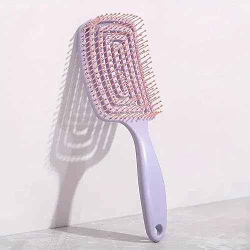 Detangling Hair Brush, Pink Paddle Design, Wet and Dry Hair Styling Comb (Purple)