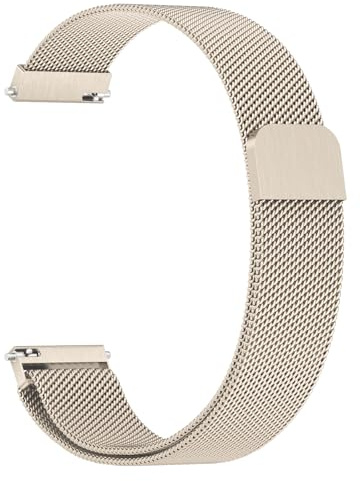 Amzpas Armband för Garmin Vivoactive 4S/Venu 3S/Venu 2S/Vivomove 3S armband kvinnor män, 18 mm rostfritt stål mesh metall ersättningsarmband för Garmin Forerunner 255S/265S