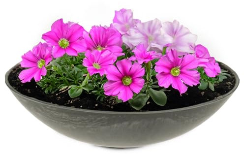 matches21 HOME & HOBBY Grand bac à plantes d'extérieur 45 cm - Noir marbré comme bol de fleurs résistant aux intempéries - Bol décoratif