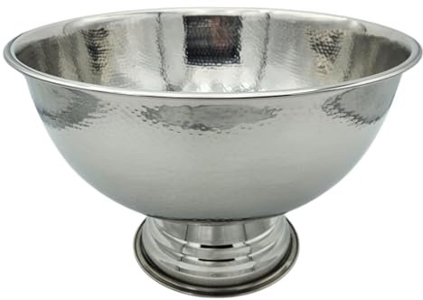 Flaschenkühler Schale rund Edelstahl Champagnerschale Hammerschlag Sektkühler