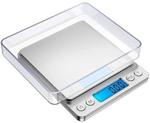 Bilancia di precisione 500 g/0.01 g, bilancia tascabile con display LCD retroilluminato(7 unità)piccola bilancia di gioielli bilancia da cucina di alta precisione, bilancia digitale con funzione di