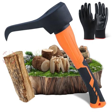 BQHRJG Sappie Forst 38 cm – Sapi Forst zur Ziehung oder Erheben und Verschieben von Holz. Handsappie mit Stahlkopf und TPR-Griff, Sapie kommt mit einem Paar Handschuhen