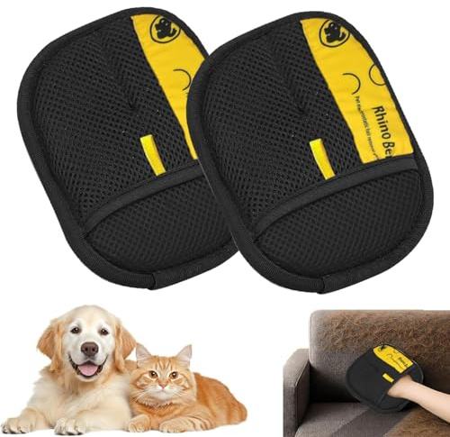 Holdes Guanti rimozione per peli di animali domestici – Guanti per la del pelo utilizzabile su entrambi i lati – Spazzola riutilizzabile efficiente per la pulizia dei cani per vestiti