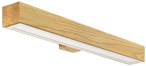 LED Wood Spiegelleuchte Bad aus Eichenholz 60 cm - Handgefertigte Wandleuchte Innen Holz - Wandlampe Badezimmer, Schlafzimmer und Flur - Spiegel Lampe Wand 24 W 1600 Lm Warmweiß Licht 3000 K
