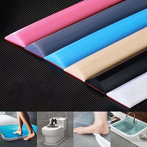 Joint de porte de douche autocollant en silicone étanche pour salle de bain et évier de cuisine 100 cm Noir