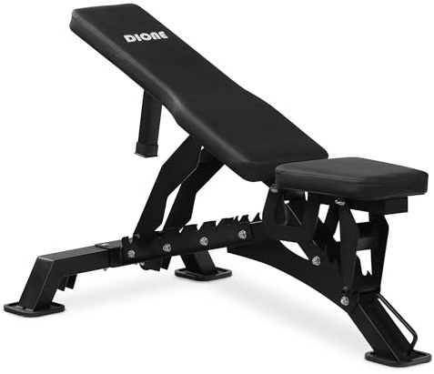 DIONE Trainingsbank - Fitness bank - Trainings bank - 9 Positionen - Belastbar bis 500kg - Mit Transporträdern