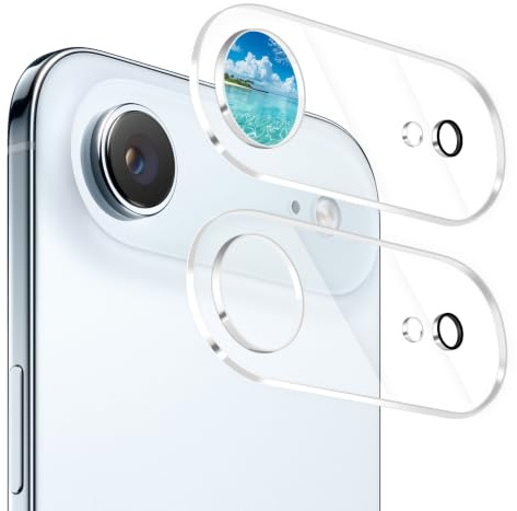 AIYEEN Pellicola protettiva per obiettivo della fotocamera (confezione da 2) compatibile con iPhone Air 6.5, vetro temperato 9H, antigraffio HD trasparente [scatti notturni]