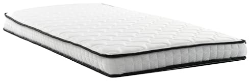 Arhatreya Fjädermadrass 90 x 200 cm, 12 cm tjock, hårdhetsgrad H3, ergonomiska moduler, avlastande av ländryggen, bekväm och högkvalitativ, rullad madrass
