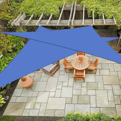 Strapazierfähiges, dunkelblaues Sonnensegel, 6 x 6 x 6 m, wasserdicht, dreieckig, für Terrassen, Outdoor, Garten, Hinterhof, Markise, UV-Block, Schattenstoff für Sonnenschutz