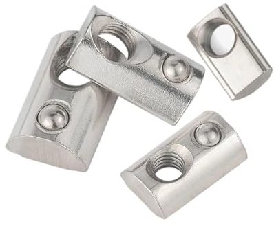 Einschraubbare Feder-T-Muttern, Einrollbare Feder-T-Mutter aus Kohlenstoffstahl mit Kugel, 20er-Packung for Profile 2020-4545 M3-M8(40-M5)