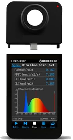 HPCS330P Handheld Spectrometer Lab PAR Light Meter Flicker Measurement For LED Plant Grow Lights Test Easy Data Reading