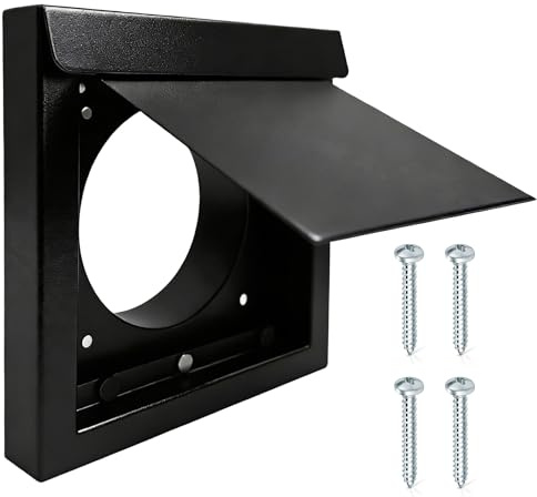 4 Inch Dryer Vent Guard, Magnetic Dryer Vent Cover Outside (Black)