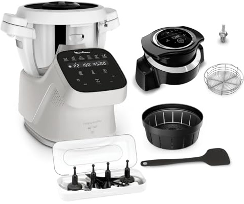 Moulinex Companion Pro avec extension air fryer, Robot cuiseur, Balance intégrée, Capacité XL, YY5828FG, Nube