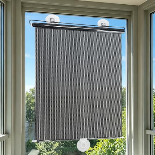 Tenda oscurante protezione solare UV con Ventosa Tenda avvolgibile per finestra 40x100cm Senza Forare Persiane Temporanea Isolamento Termico, per Cucina Casa Ufficio
