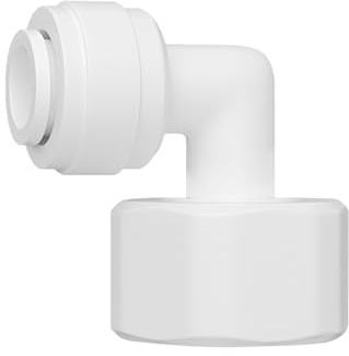 Ctyjia 1 Pieza Conector Rápido Filtro Agua Adaptador, Rosca Hembra de 1/2 Pulgada a 3/8 Pulgada Conector de Codo, para Ósmosis Inversa Fontanería Sistema