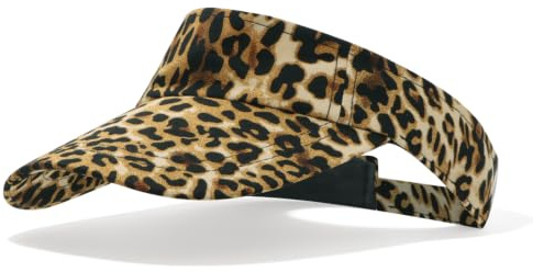 Fonyet Visor Cap Damen Schirmmütze mit Leopardenmuster, Verstellbar Tennis Kappe Sonnencap UV-Schutz Sonnenhut für Outdoor, Strand, Golf und Tennis